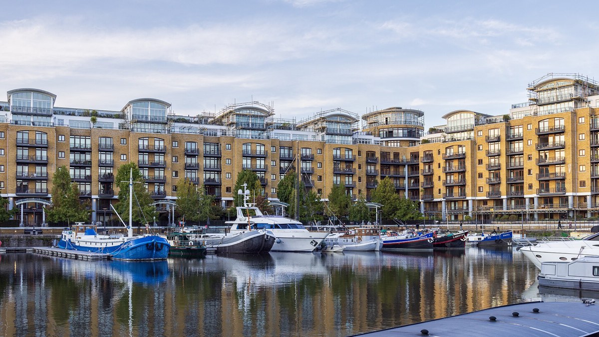 Boats moored in the East Dock at St Katharine Docks